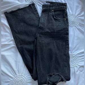 ZARA HIGH WAISTED WIDE LEG JEANS
